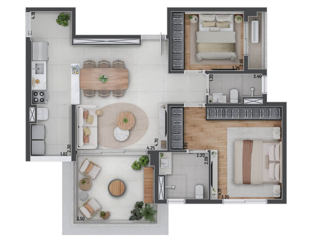 Planta Tipo (94m²)